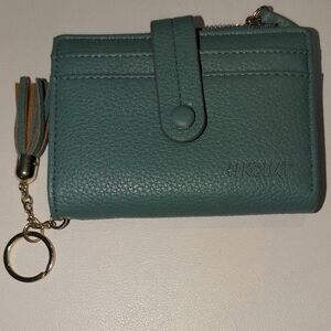 Teal Key & Card Holder with Tassel Nwot